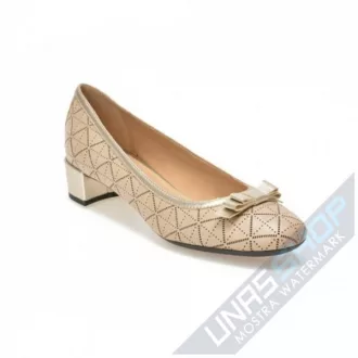Pantofi bej, de dama, GEOX D72V8A, din piele naturala, Bej