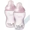 Biberon decorat Tommee Tippee PP, 2 buc, 340 ml, decorat roz