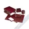 Set birou piele 7 piese grena