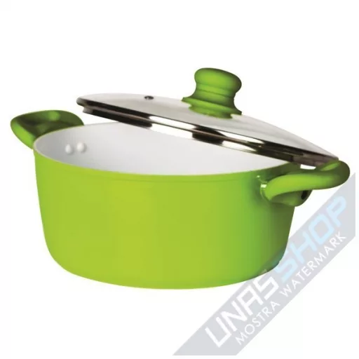 Cratita aluminiu Heinner Grays cu capac, 20 x 8.6 cm, 2 l