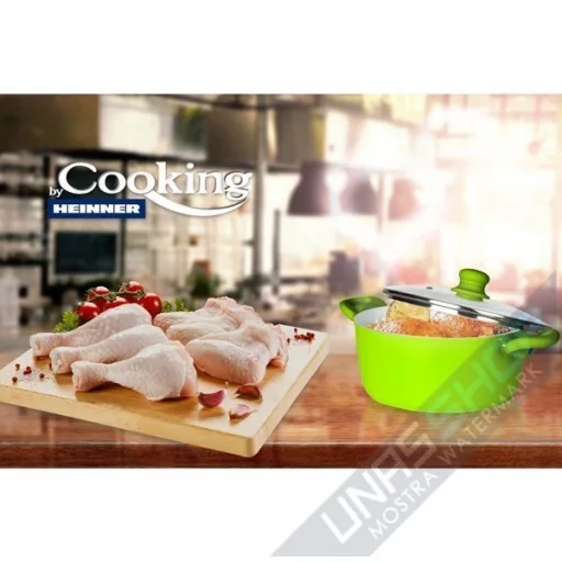 Cratita aluminiu Heinner Grays cu capac, 20 x 8.6 cm, 2 l