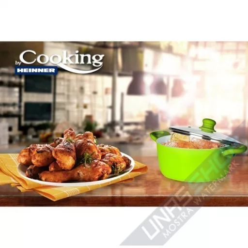 Cratita aluminiu Heinner Grays cu capac, 20 x 8.6 cm, 2 l
