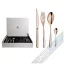 Set tacam, Novecento Oro Rosa PVD, 24 pers, cutie lemn