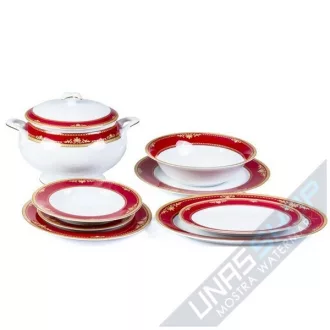 Serviciu de Masa Aurit Regal, Portelan, 12 Persoane